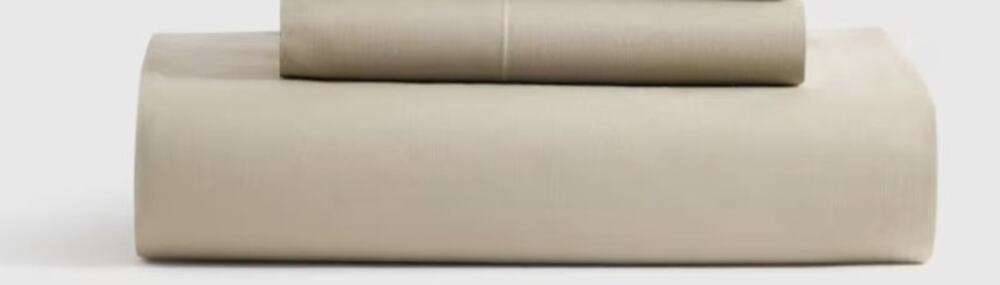 Quince Twin XL Organic Percale Fitted Sheet + Pillowcase  Toffee Tan Brown  NEW